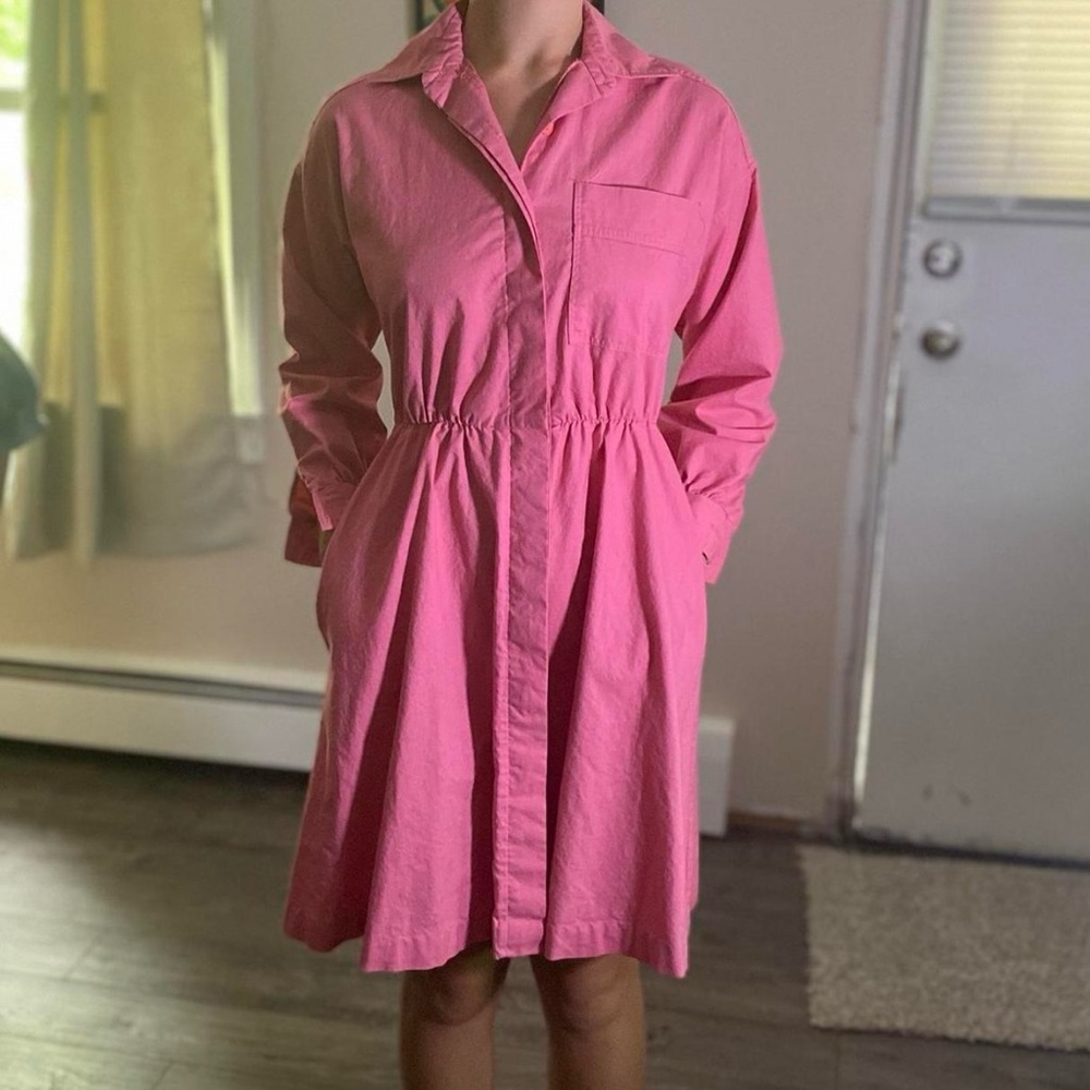 Elegant Pink Long Sleeve Dress